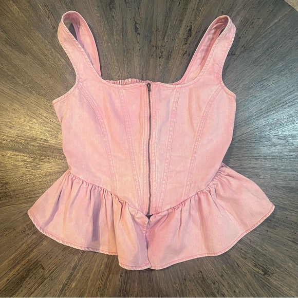 Future Collective x Gabriella Karefa-Johnson Pink Peplum Corset Top – Small - Picture 1 of 8